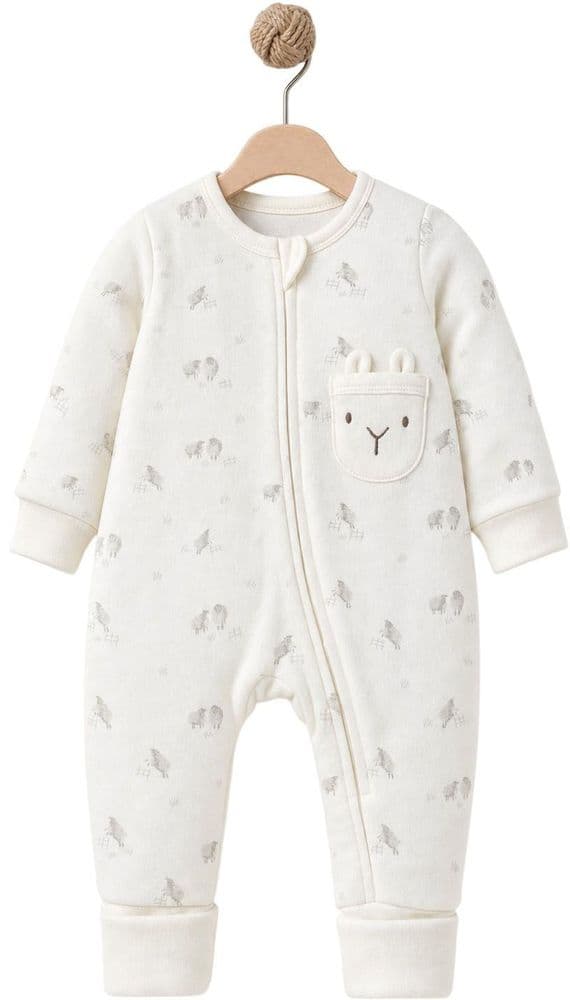 Комбинезон BabyCosy «Овечка в кармашке» (кремовый)