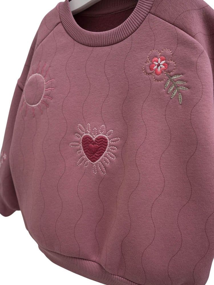 Комплект Caramell «Sunny Heart» (свитшот + брюки), Пудровый